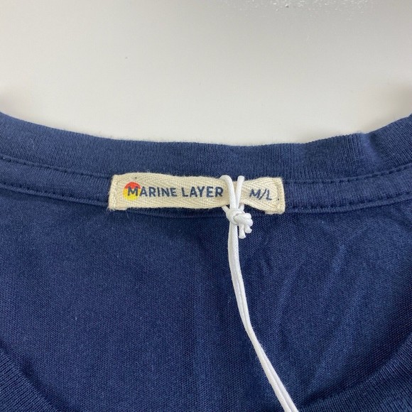 Marine Layer Men's Jacob Pieced Long Sleeve Crew Neck Shirt Size M/L Med Large - Picture 3 of 10